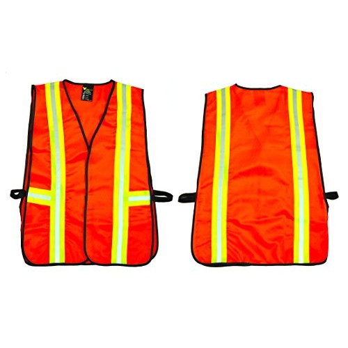 G & F 41113 Industrial Safety Vest with Reflective Stripes, Neon O...