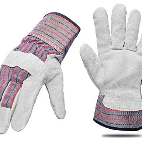 G & F 5015L-5 Regular Cowhide Leather Palm Work Gloves for driving...