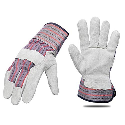 G & F 5015L-5 Regular Cowhide Leather Palm Work Gloves for driving...