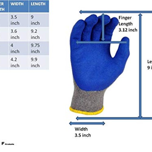G & F Products 12 Pairs Medium Rubber Latex Double Coated Work Glo...