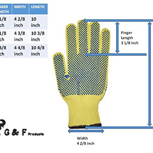 G & F Products 1670M Cut Resistant Work Gloves, 100% Kevlar Knit W...