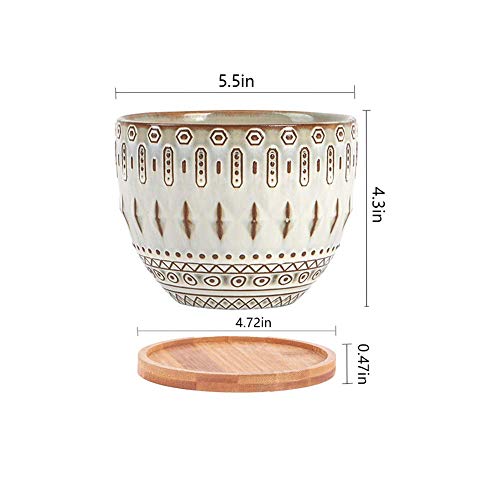 Vintage Succulent Planter Large Plant Pot Ceramic Bohemian Planter...