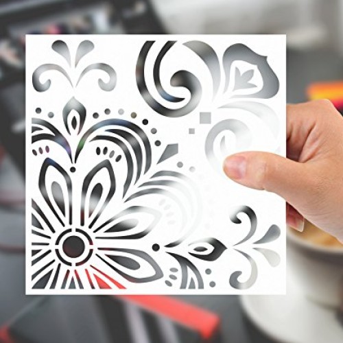 GSS Designs Pack of 4 Stencils Set 6x6 Inch Laser Cut Painting S...