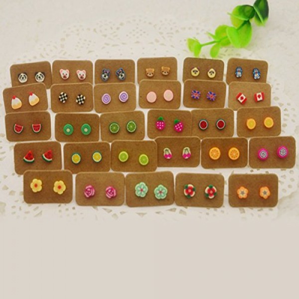 200PCS Earring Display Cards,Kraft Paper Earrings Tags, 1 x 1.4 ...