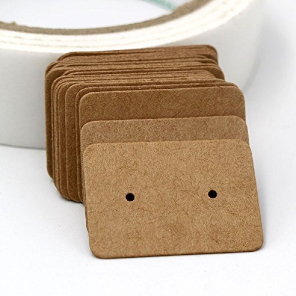 200PCS Earring Display Cards,Kraft Paper Earrings Tags, 1 x 1.4 ...