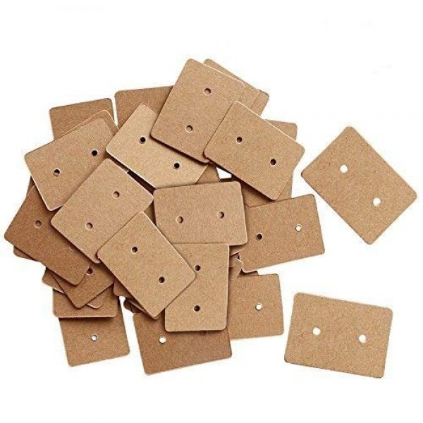 200PCS Earring Display Cards,Kraft Paper Earrings Tags, 1 x 1.4 ...