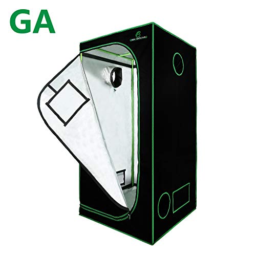 GA Grow Tent 24x24x48 36x36x72 40x40x80 Reflective Mylar Hydroponi...