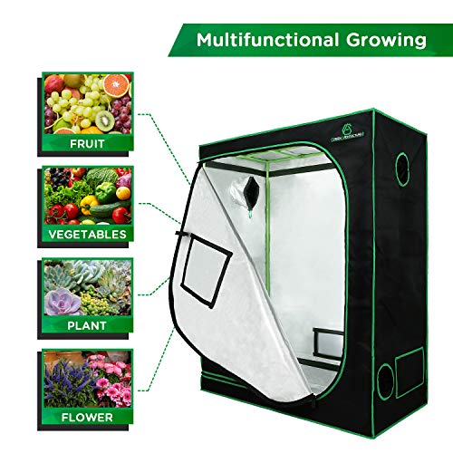 GA Grow Tent 24x24x48 36x36x72 40x40x80 Reflective Mylar Hydroponi...