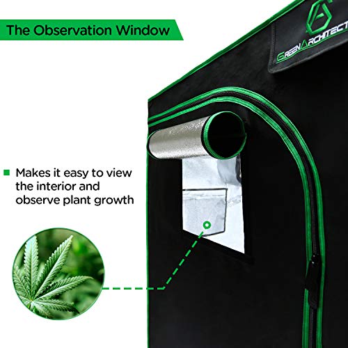 GA Grow Tent 24x24x48 36x36x72 40x40x80 Reflective Mylar Hydroponi...