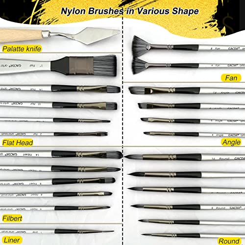 GACDR Acrylic Paint Brush Set, 24 Pieces Paint Brushes for Acrylic...