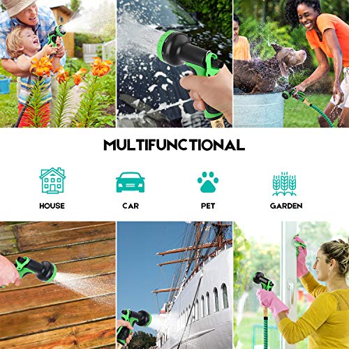 GAGALUGEC 50ft Expandable Garden Hose with 9 Function Nozzle, Leak...