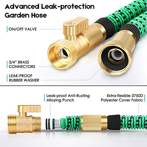 GAGALUGEC 50ft Expandable Garden Hose with 9 Function Nozzle, Leak...