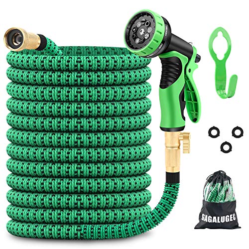 GAGALUGEC 50ft Expandable Garden Hose with 9 Function Nozzle, Leak...