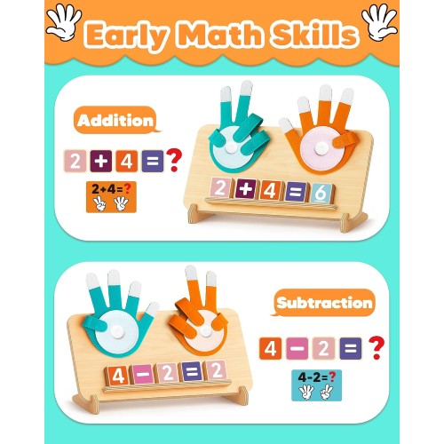 Montessori Learning Toys for 3 4 5 Year Old Gift, Number Counting Block Toy