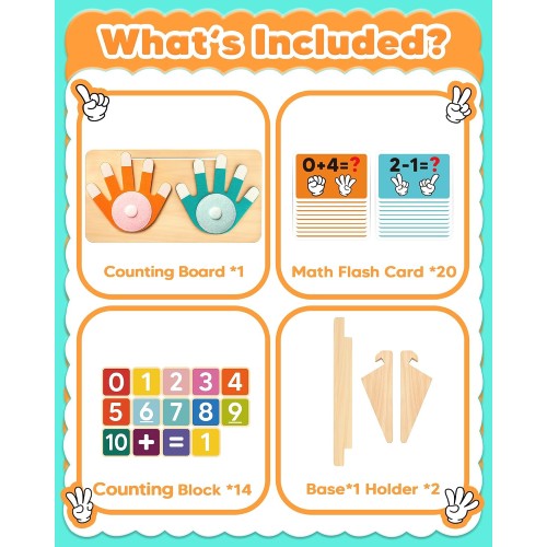 Montessori Learning Toys for 3 4 5 Year Old Gift, Number Counting Block Toy