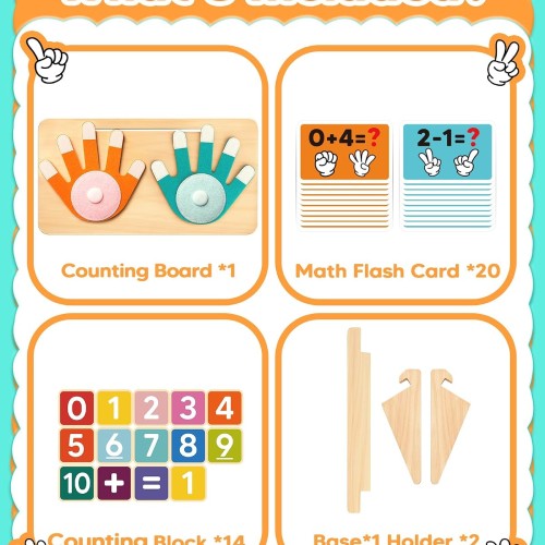 Montessori Learning Toys for 3 4 5 Year Old Gift, Number Counting Block Toy
