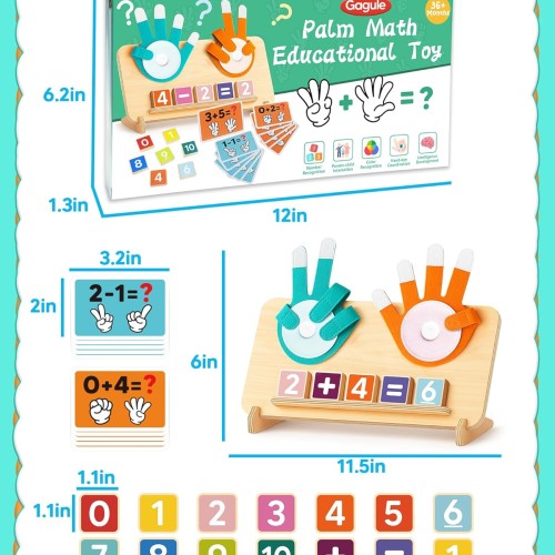 Montessori Learning Toys for 3 4 5 Year Old Gift, Number Counting Block Toy