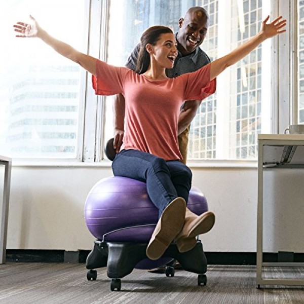 Gaiam Classic Balance Ball Chair – Exercise Stability Yoga Ball Pr...