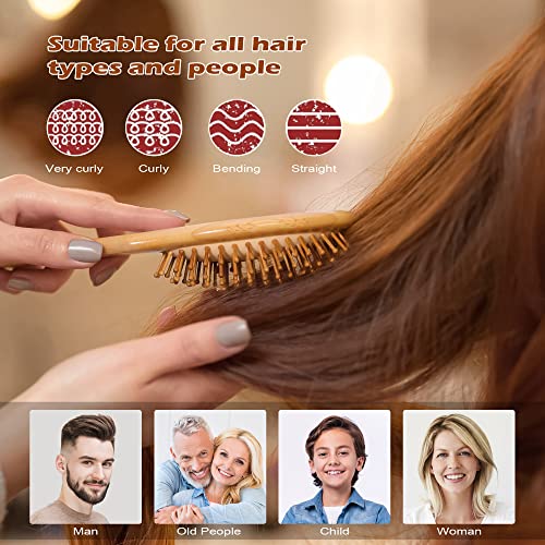 GAINWELL Bamboo Paddle Hair Brush - Bamboo Bristles Detangling Hai...