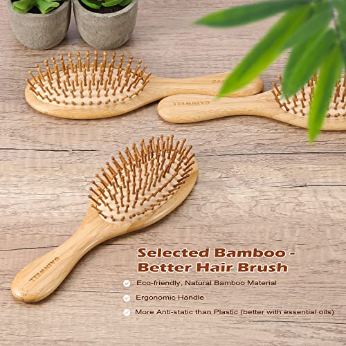 GAINWELL Bamboo Paddle Hair Brush - Bamboo Bristles Detangling Hai...