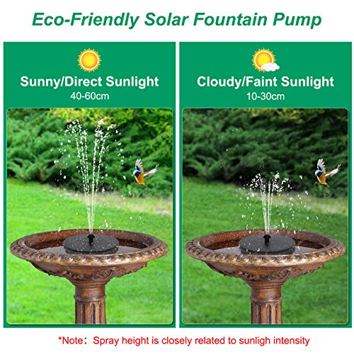 Upgraded Solar Water Fountain, GAIZERL 3.5W Solar Fountain Pump fo...