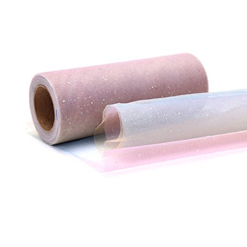 6 x 10 Yards 15cm x 9m Tulle Rolls Glitter Rainbow Gauze Ribbon...