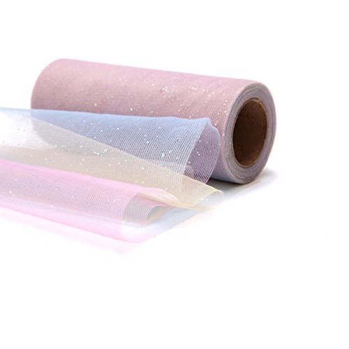 6 x 10 Yards 15cm x 9m Tulle Rolls Glitter Rainbow Gauze Ribbon...