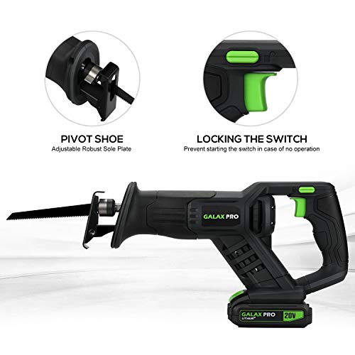 GALAX PRO Reciprocating Saw, Cordless Li-ion Reciprocating Saw wit...