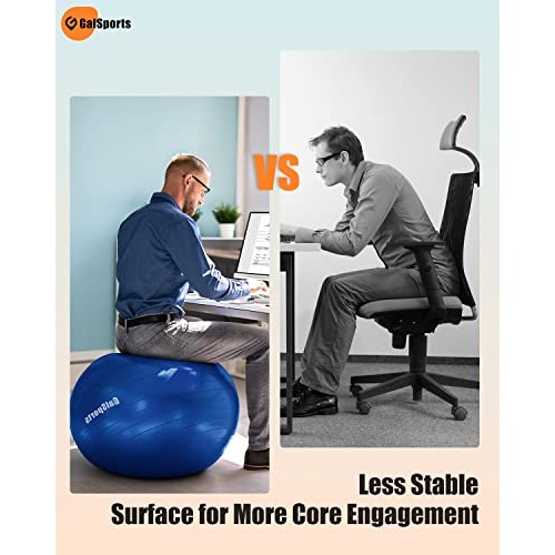 GalSports Yoga Ball Exercise Ball for Working Out, Anti-Burst and ...
