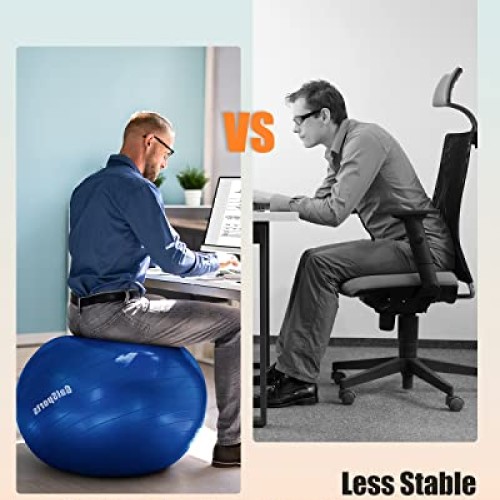 GalSports Yoga Ball Exercise Ball for Working Out, Anti-Burst and ...