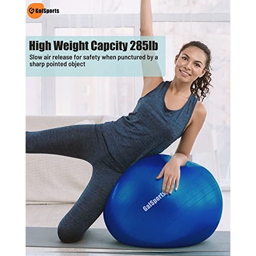 GalSports Yoga Ball Exercise Ball for Working Out, Anti-Burst and ...