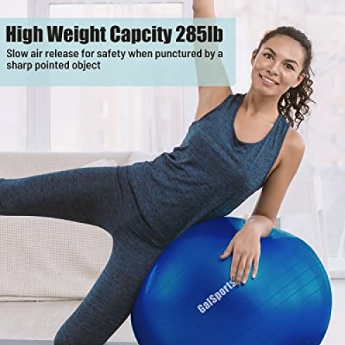 GalSports Yoga Ball Exercise Ball for Working Out, Anti-Burst and ...