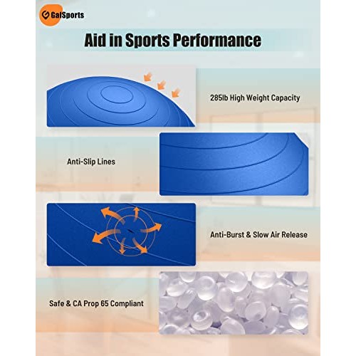 GalSports Yoga Ball Exercise Ball for Working Out, Anti-Burst and ...