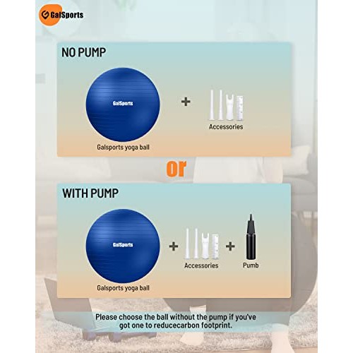 GalSports Yoga Ball Exercise Ball for Working Out, Anti-Burst and ...
