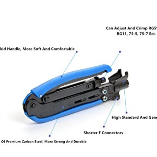 Gaobige Coaxial Compression Tool Coax Cable Crimper Kit Adjustable...