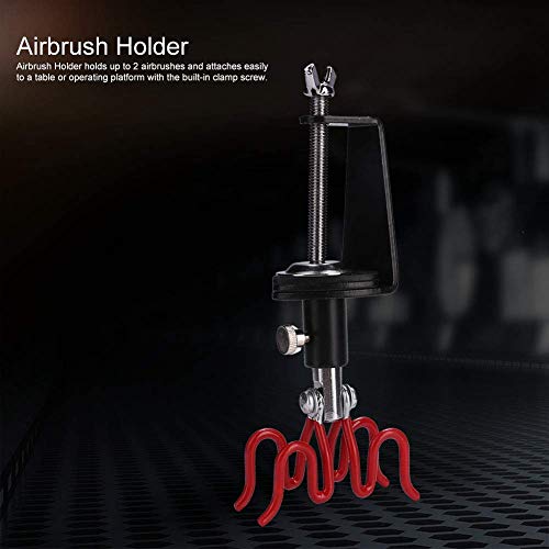 Portable 360 Degree Airbrush Holder Stand Holds 2 Airbrushes Clamp...