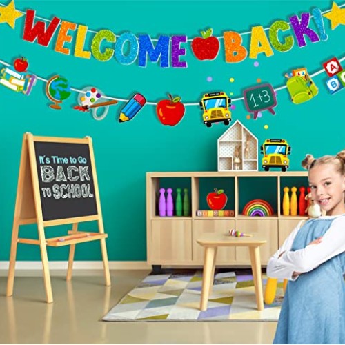 Back to School Banner Welcome Classroom Banner for First Day of Sc...