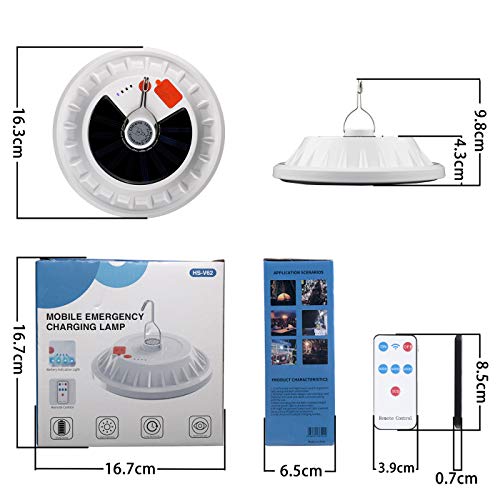 USB Solar Camping Light with Remote Control - Hanging IPX7 Waterpr...