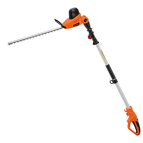 GARCARE Corded Pole Hedge Trimmer- 4.8Amp Electric Hedge Trimmer C...