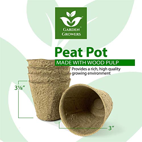 Garden Growers Seed Starter Pots – 3 Inch Biodegradable Peat Pods ...