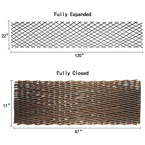 Expandable Garden Trellis Plant Support Willow Lattice Fence Panel...