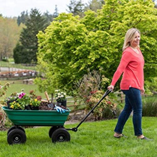 Garden Star 70275 Garden Wagon/Yard Cart with Flat Free Tires, 37...