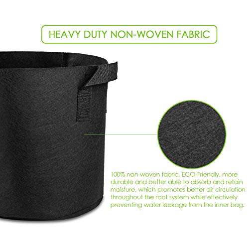Garden4Ever Grow Bags 12-Pack 7 gallons Aeration Fabric Pots Conta...