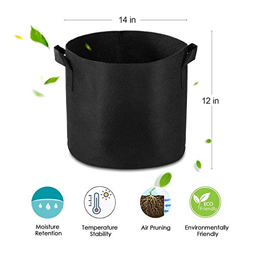 Garden4Ever Grow Bags 12-Pack 7 gallons Aeration Fabric Pots Conta...