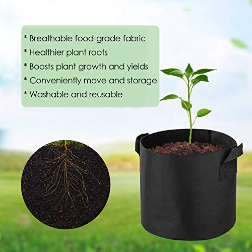 Garden4Ever Grow Bags 12-Pack 7 gallons Aeration Fabric Pots Conta...