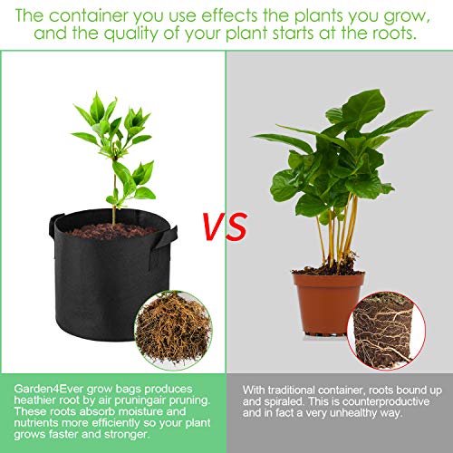 Garden4Ever Grow Bags 12-Pack 7 gallons Aeration Fabric Pots Conta...