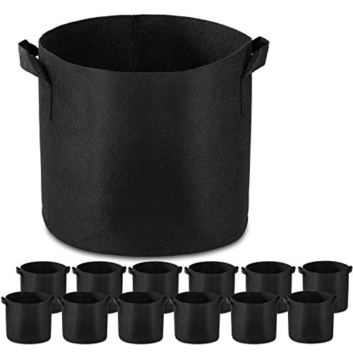Garden4Ever Grow Bags 12-Pack 7 gallons Aeration Fabric Pots Conta...