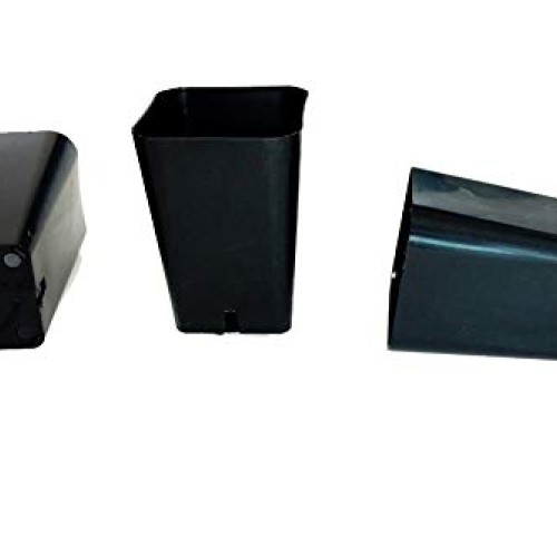 30 Seed Starting - 2 1/4 Square X 3 1/4 Deep Black Plastic Rose ...