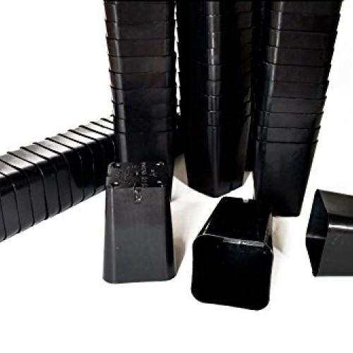 30 Seed Starting - 2 1/4 Square X 3 1/4 Deep Black Plastic Rose ...