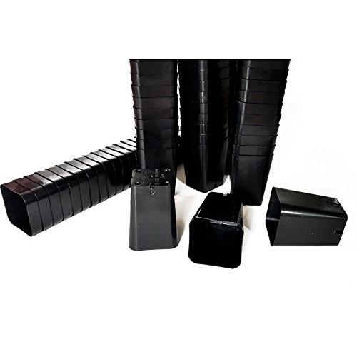 30 Seed Starting - 2 1/4 Square X 3 1/4 Deep Black Plastic Rose ...
